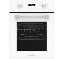 Электрический духовой шкаф Monsher/ ширина 45 см, High-Tech, 50 л, гидролизная очистка, 9 режимов, белый