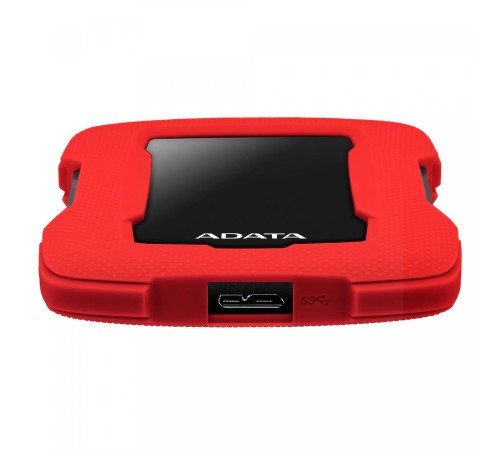 Внешний жесткий диск/ Portable HDD 2TB ADATA HD330 (Red), Silicone, USB 3.2 Gen1, 133x89x16mm, 190g /3 года/
