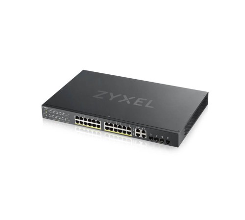 Коммутатор/ ZYXEL GS1920-24HPv2 Hybrid Smart switch PoE+ ZYXEL Nebula Flex, 24xGE PoE+, 4xCombo (SFP/RJ-45), budget PoE 375W, Standalone / cloud management