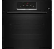 Встраиваемый духовой шкаф Bosch, Serie 6, объем 67 л , 12 режимов нагрева, 4D Hotair, телескопические направляющие, пиролиз, сенсорное управление, 40 автоматических программ, цвет черный
