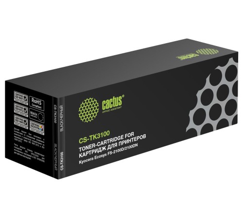 -/ Картридж лазерный Cactus CS-TK3100 TK-3100 черный (12500стр.) для Kyocera Ecosys FS-2100D/2100DN
