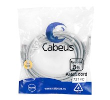  Cabeus PC-UTP-RJ45-Cat.5e-3m Патч-корд U/UTP, категория 5е, 2xRJ45/8p8c, неэкранированный, серый, PVC, 3м