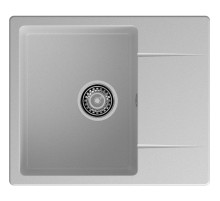 Кухонная мойка GRANFEST GRANFEST Мойка URBAN 258L  1-чаша+крыло 580*490мм, монтаж: врезной, материал: кварц, цвет: серый