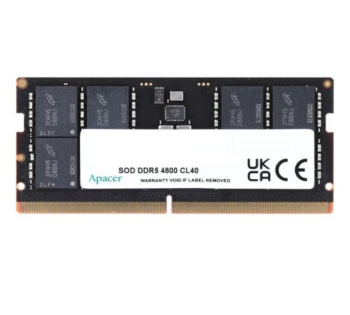 Оперативная память Apacer  DDR5  8GB  4800MHz SO-DIMM (PC5-38400) CL40 1.1V (Retail) 1024*16  3 years (AS08GHB48CTDBGH/FS.08G2A.RTH)