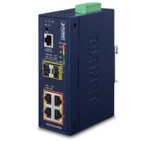 коммутатор/ PLANET IGS-5225-4P2S  IP40 Industrial L2+/L4 4-Port 1000T 802.3at PoE + 2-Port 100/1000X SFP Full Managed Switch (-40 to 75 C, dual redundant power input on 48~56VDC terminal block, ERPS Ring, 1588, Modbus TCP, ONVIF, Cybersecurity features)