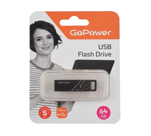 Флеш-накопитель/ Флеш-накопитель GoPower TITAN 64GB USB3.0 металл черный графит (1/50/1000) Флеш-накопитель/ Флеш-накопитель GoPower TITAN 64GB USB3.0 металл черный графит (1/50/1000)