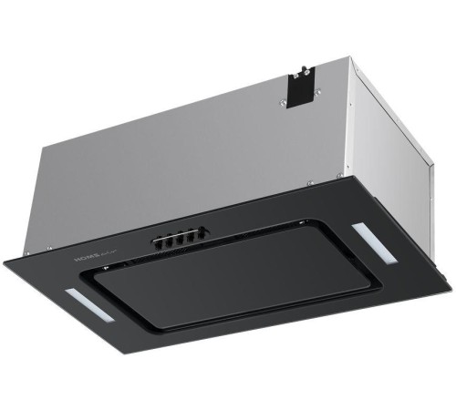 ВЫТЯЖКА HOMSair CROСUS PUSH 52 Glass Black/ полновстраиваемая, кнопочное управление, 3 скорости, 850 м3/ч, до 30 м2, 53 дБ, угольный фильтр CF02X - 2 шт, ШхВхД: 518х191х290 мм, черный цвет