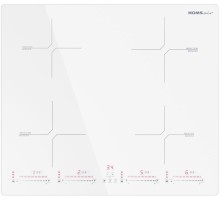 Встраиваемая варочная панель HOMSAir/ Индукционная варочная панель HOMSair HIC64SWH, 60 см, 4 конфорки, мощность конфорок 2000, 2000, 1200, 1200 Вт, сенсорное управление, бустер, автоматическое выключение, 9 уровней мощности, блокировка панели, таймер, бе