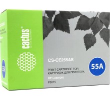 -/ Картридж лазерный Cactus CS-CE255AS CE255A черный (6000стр.) для HP LJ P3011/P3015