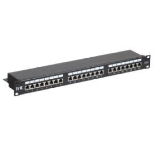 ITK 1U патч-панель кат.6 STP, 24 порта (Dual), с кабельным органайзером ITK 1U патч-панель кат.6 STP, 24 порта (Dual), с кабельным органайзером