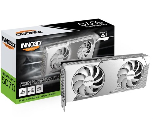 Видеокарта INNO3D RTX 5070 Twin X2 OC WHITE//RTX5070, HDMI, DP*3, 12G,D7
