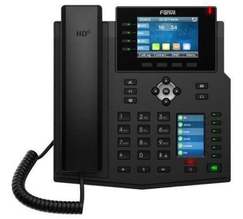 SIP-Телефон Fanvil X5U, 16 SIP-акк., 3,5", 480x320 Цвет. экран, POE, БП в комп., 2x1 Gbps, BT 4.2, Чёрный SIP-Телефон Fanvil X5U, 16 SIP-акк., 3,5", 480x320 Цвет. экран, POE, БП в комп., 2x1 Gbps, BT 4.2, Чёрный