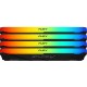 Память оперативная/ Kingston 64GB 3200MT/s DDR4 CL16 DIMM (Kit of 4) 1Gx8 FURY Beast RGB