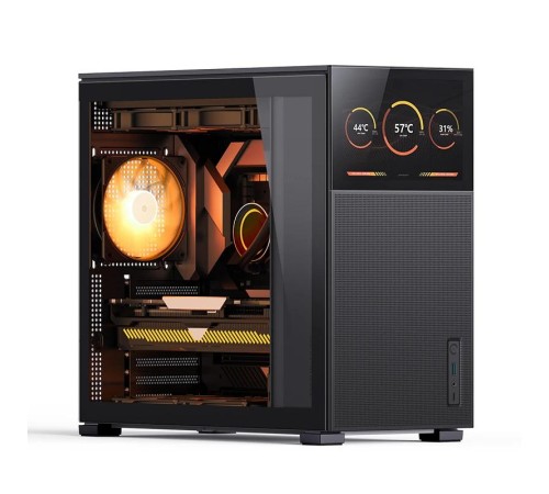Корпус без блока питания/ Case JONSBO D41 MESH SCREEN, Midi-Tower, TG, no fan, 1xUSB-A 3.2 + 1xUSB-C 3.2, ATX, mATX Black