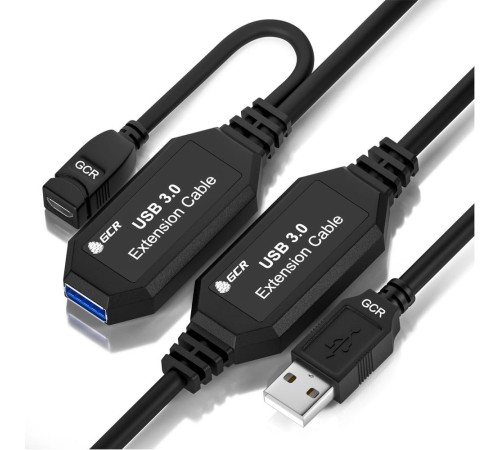 GCR Удлинитель активный 15.0m(5.0m + 5.0m + 5.0m) USB 3.0 AM/AF, черный, с 3-мя усилителями сигнала, доп.питание micro, GCR-51925 GCR Удлинитель активный 15.0m(5.0m + 5.0m + 5.0m) USB 3.0 AM/AF, черный, с 3-мя усилителями сигнала, доп.питание micro, GCR-51925
