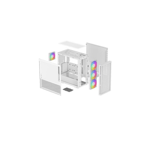 Корпус Deepcool CH560 WH без БП, боковое окно (закаленное стекло), 3x140мм ARGB вентилятор спереди и 1x120мм ARGB вентилятор сзади, белый, ATX