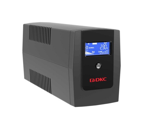 Линейно-интерактивный ИБП ДКС серии Info LCD, 600 ВА/360 Вт, 1/1, 3xIEC C13, USB + RJ45, LCD, 1x7Aч Линейно-интерактивный ИБП ДКС серии Info LCD, 600 ВА/360 Вт, 1/1, 3xIEC C13, USB + RJ45, LCD, 1x7Aч