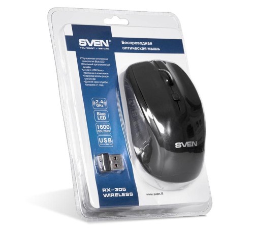 Беспроводная мышь SVEN RX-305 Wireless черная