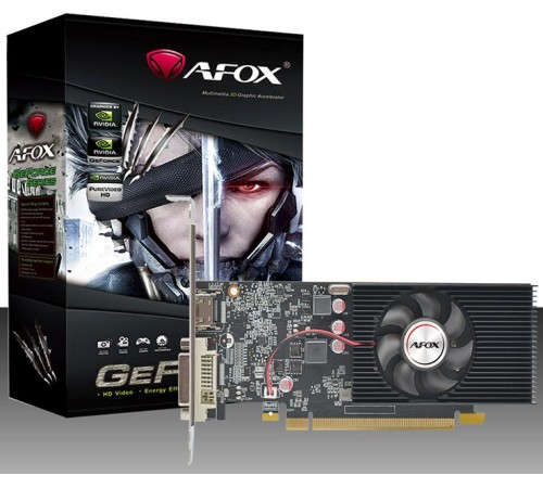 Видеокарта/ VGA AFOX NVIDIA Geforce GT1030 LP 2GB, GDDR5/64-bit, PCIe 3.0, 1xDVI-D, 1xHDMI 2.0, 1-slot