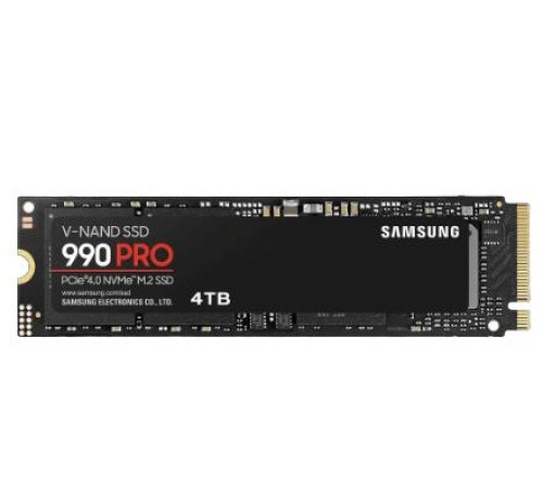 Твердотельный накопитель SSD M.2 (PCI-E NVMe 2.0 Gen 4.0 x4) 4Tb Samsung 990 PRO (R7450/W6900MB/s) 1year Твердотельный накопитель SSD M.2 (PCI-E NVMe 2.0 Gen 4.0 x4) 4Tb Samsung 990 PRO (R7450/W6900MB/s) 1year