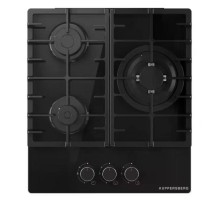 Варочная поверхность Kuppersberg/ Варочная поверхность Kuppersberg, газ, High-Tech, 45 см, автоматический электроподжиг, газ-контроль, форсунки под сжиженый газ, SABAF конфорки, чугунные решетки, цвет черный, цвет фурнитуры черный