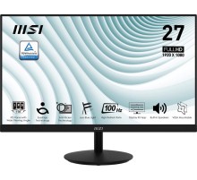 Монитор MSI PRO MP271A 27" 16:9 FHD(1920x1080), IPS Flat, 1ms(MPRT), 1000:1, 100M:1, 300nit, 178/178, HDMI 1.4b, DP 1.2a, VGA, Speaker, Tilt, 100HZ, Black, 1y war-ty