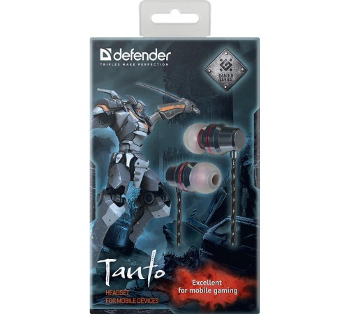 Defender Гарнитура для смартфонов Tanto черный+серый, кабель 1,2 м
