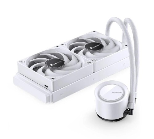 Система жидкостного охлаждения/ Water Cooling System JONSBO TG-240 White (260W, 240mm, White, ARGB/ Fans: 2x120mm, 66.19CFM, 35.4dBA, 1800RPM/ Pump height 72mm, 30dBA, 2400RPM, Rad thickness 27mm/ S: 1700, 1200, 115X, AM5, AM4) Система жидкостного охлаждения/ Water Cooling System JONSBO TG-240 White (260W, 240mm, White, ARGB/ Fans: 2x120mm, 66.19CFM, 35.4dBA, 1800RPM/ Pump height 72mm, 30dBA, 2400RPM, Rad thickness 27mm/ S: 1700, 1200, 115X, AM5, AM4)