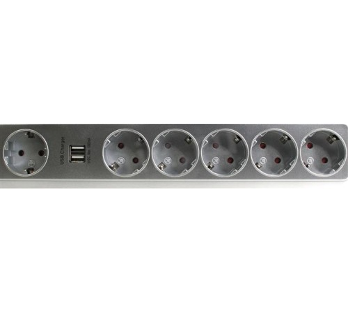Сетевой фильтр Defender DFS 501 2,0м, 2 USB-порта, 6 розеток/ Surge Protector Defender DFS 501 2,0м, 2 USB-ports, 6 outlets