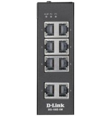 Коммутатор/ DIS-100E-8W Unmanaged Industrial Switch 8x100Base-TX, Surge 2KV, Alarm relay, DIN-Rail, metal case IP30, -40 to 75°C, only DC power, w/o power supply