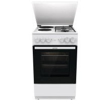Комбинированная плита Gorenje/ Комбинированная плита Gorenje, полезный объем 68 л, очистка паром AquaClean, сводчатая форма духовки, механическое управление, электроподжиг, цвет белый