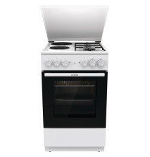 Комбинированная плита Gorenje/ Комбинированная плита Gorenje, полезный объем 68 л, очистка паром AquaClean, сводчатая форма духовки, механическое управление, электроподжиг, цвет белый