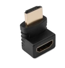 Кабель/ Переходник GoPower HDMI (m)-HDMI (f) угловой 4K 60Hz черный в пакете (1/500)