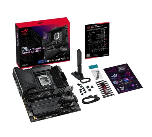 Материнская плата ASUS ROG STRIX Z890-E GAMING WIFI, LGA1851, Z890, 4*DDR5, 4*SATA, 7*M.2, 10*USB 3.2, 2*Type-C, 2*PCIx16, 2*Thunderbolt™ 4, HDMI+DP, ATX; 90MB1IM0-M0EAY0