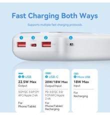 Power Bank Vention 20000mAh(M/C-A/A)22.5W Черный с LED Дисплеем