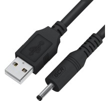 GCR Кабель питания 1.0m USB AM / DC Jack 3.5mm, черный