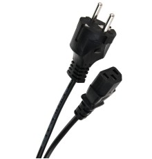 Кабель/ Кабель компьютер - розетка 220V <1.8м> (Европейский стандарт)  <TP021-1.8-BK>