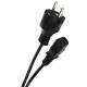 Кабель/ Кабель компьютер - розетка 220V <1.8м> (Европейский стандарт)  <TP021-1.8-BK>