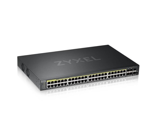 Коммутатор/ ZYXEL NebulaFlex Pro GS2220-50HP Hybrid L2 PoE+ Switch, 19 "rack, 44xGE PoE +, 4xCombo (SFP / RJ-45 PoE+), 2xSFP, 375W PoE Budget, Standalone / Cloud Management