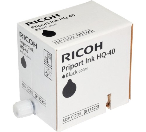 Чернила для дупликатора тип HQ40 черные (5 картриджей*600мл)/ RICOH PRIPORT BLACK INK HQ40( 5 картриджей*600мл) Чернила для дупликатора тип HQ40 черные (5 картриджей*600мл)/ RICOH PRIPORT BLACK INK HQ40( 5 картриджей*600мл)