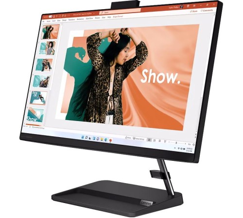 Моноблок/ Lenovo IdeaCentre AIO 3 24IAP7   23.8"(1920x1080 IPS)/Intel Core i5 12450H(2Ghz)/8192Mb/512SSDGb/noDVD/Int:Intel UHD Graphics/Cam/BT/WiFi/war 1y/7.03kg/black/noOS + RU kbd, mouse USB