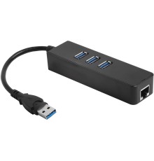Greenconnect USB 3.0 Разветвитель на 3 порта + 10/100Mbps Ethernet Network GCR-AP04