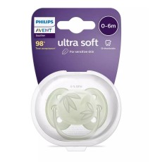 Пустышка ultra soft, листочки, 0-6 мес., 1 шт.