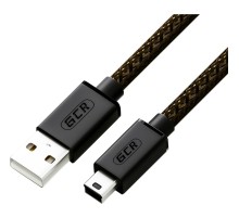 GCR Кабель PROF 2.0m USB 2.0, AM/mini 5P, черно-прозрачный, 28/24 AWG, экран, армированный, морозостойкий, GCR-50920