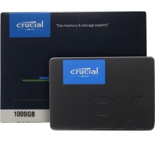 Твердотельный накопитель/ Crucial SSD BX500, 1000GB, 2.5" 7mm, SATA3, 3D TLC, R/W 540/500MB/s, TBW 360, DWPD 0.2 (12 мес.)