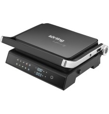 Гриль KORTING/ Гриль KORTING, мощность 2000 Вт, сенсорное управление, цветной дисплей, 10 автоматических программ, раздельная регулировка температуры верхней и нижней панелей, температура от 90 до 230 градусов, таймер, цвет черный