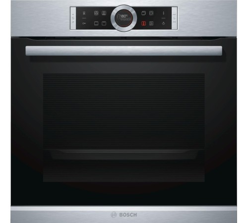 Встраиваемая электрическая духовка BOSCH 59.5x59.5x54.8 см, 71л, дисплей, 13 режимов, EcoClean, 3 стекла, сталь