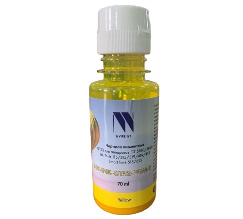 -/ Чернила NVP пигментные GT52 для аппаратов HP (70ml) Yellow -/ Чернила NVP пигментные GT52 для аппаратов HP (70ml) Yellow