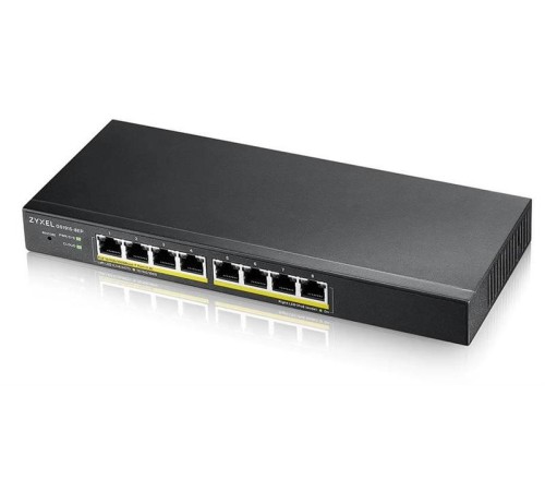 Коммутатор Smart L2 PoE+ Zyxel NebulaFlex GS1915-8EP, 8xGE PoE+, бесшумный (без вентилятора), бюджет PoE 60 Вт