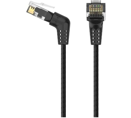 Патч-корд Vention прямой UTP cat.6a, RJ45 угол 90 - 5м. Черный
